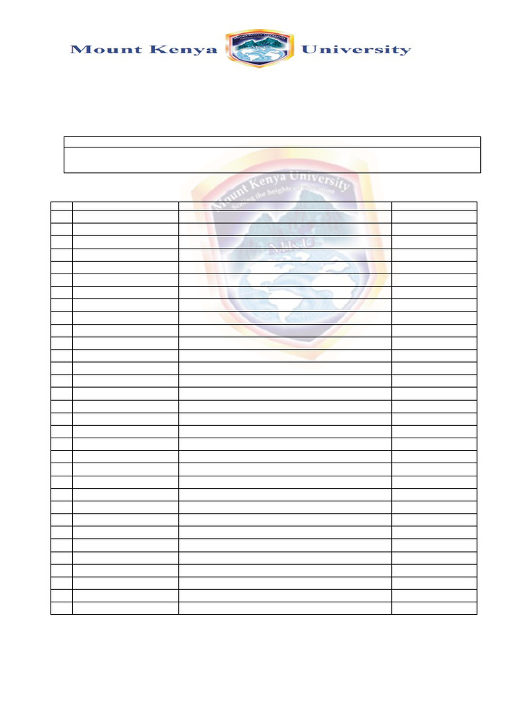 Lecturer Attendance Register 2025/2026 | PDF