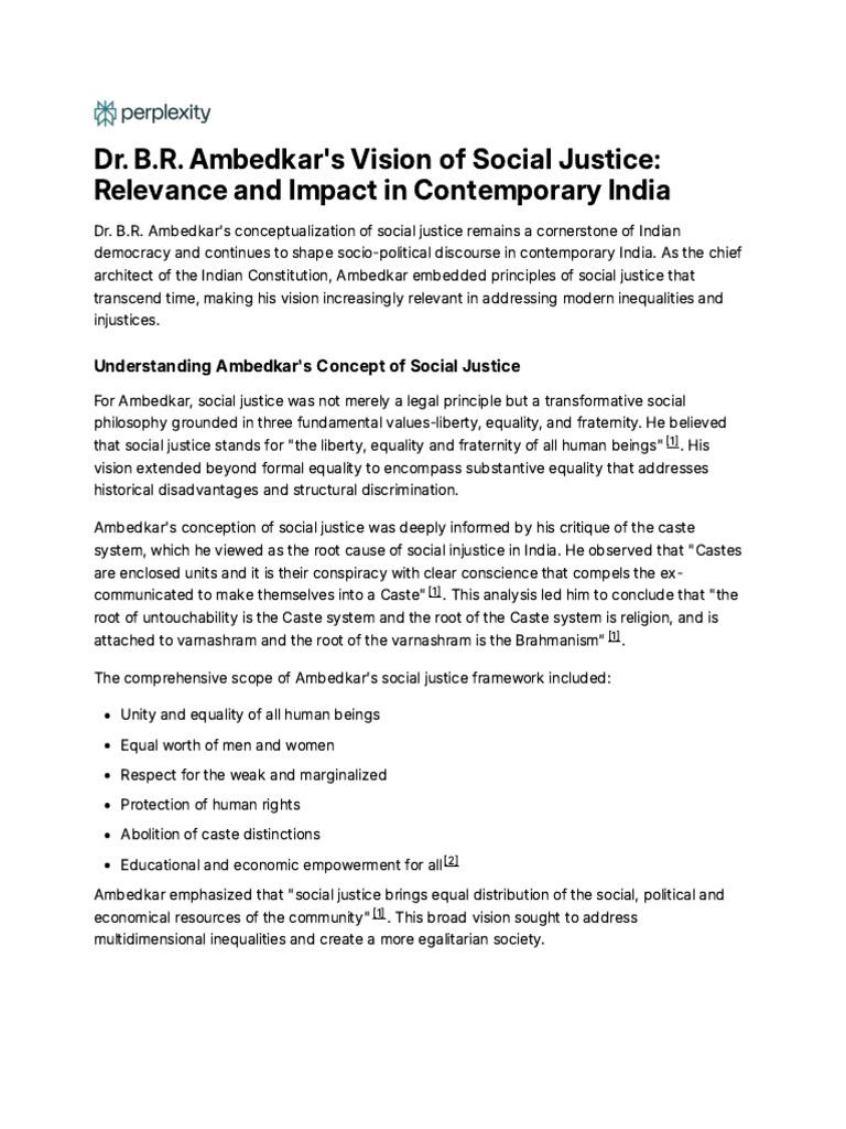 Ambedkar's Social Justice Framework in India | PDF | Social Justice | Caste