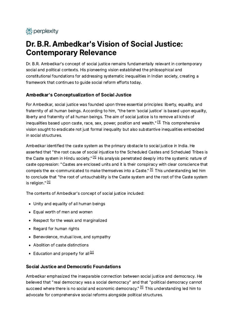 Ambedkar's Social Justice Framework Today | PDF | Social Justice | Caste