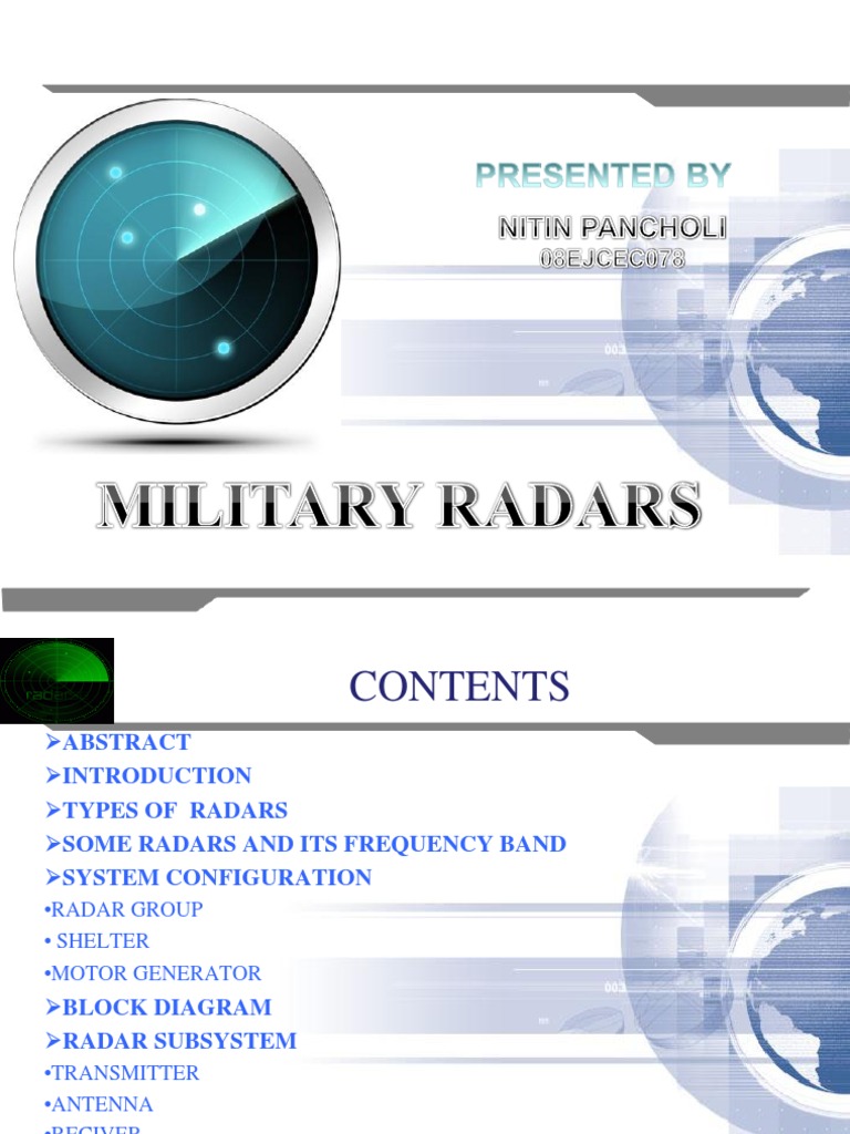 Military Radars PDF Radar Radio Frequency