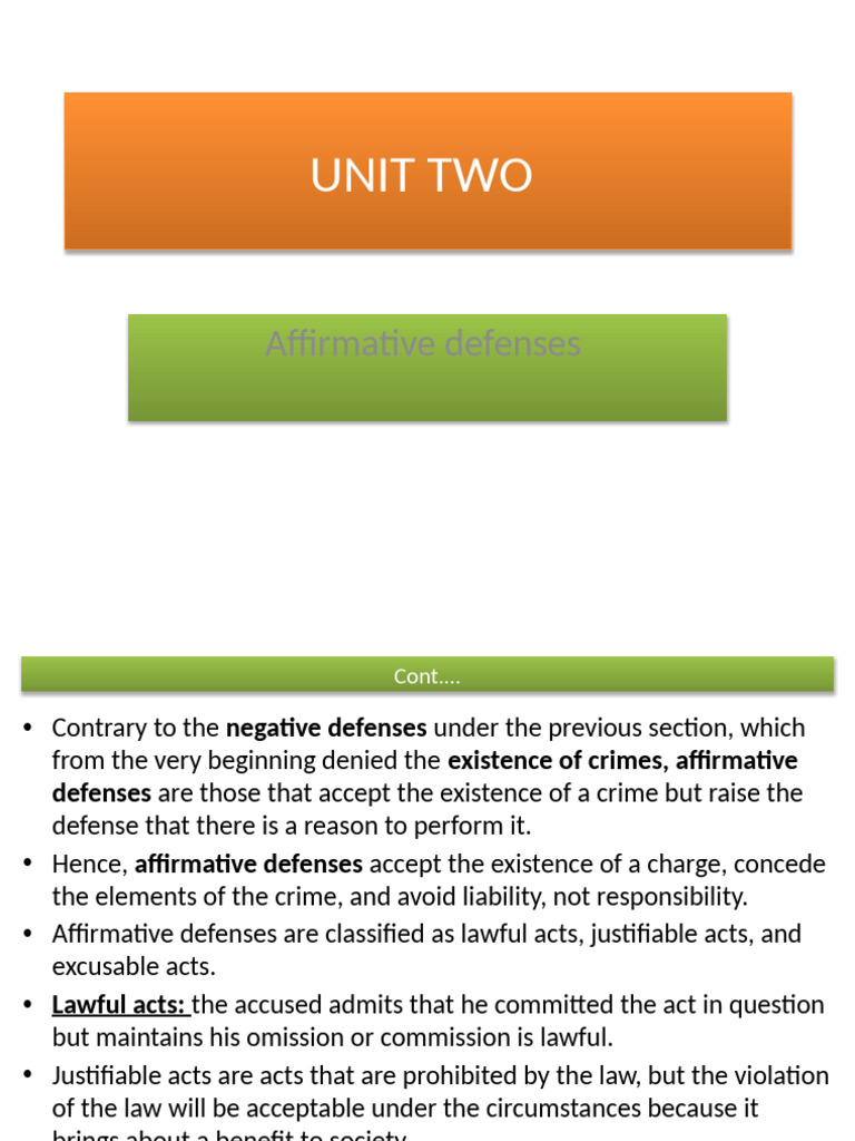 Understanding Affirmative Defenses in Law | PDF | Crimes | Crime & Violence