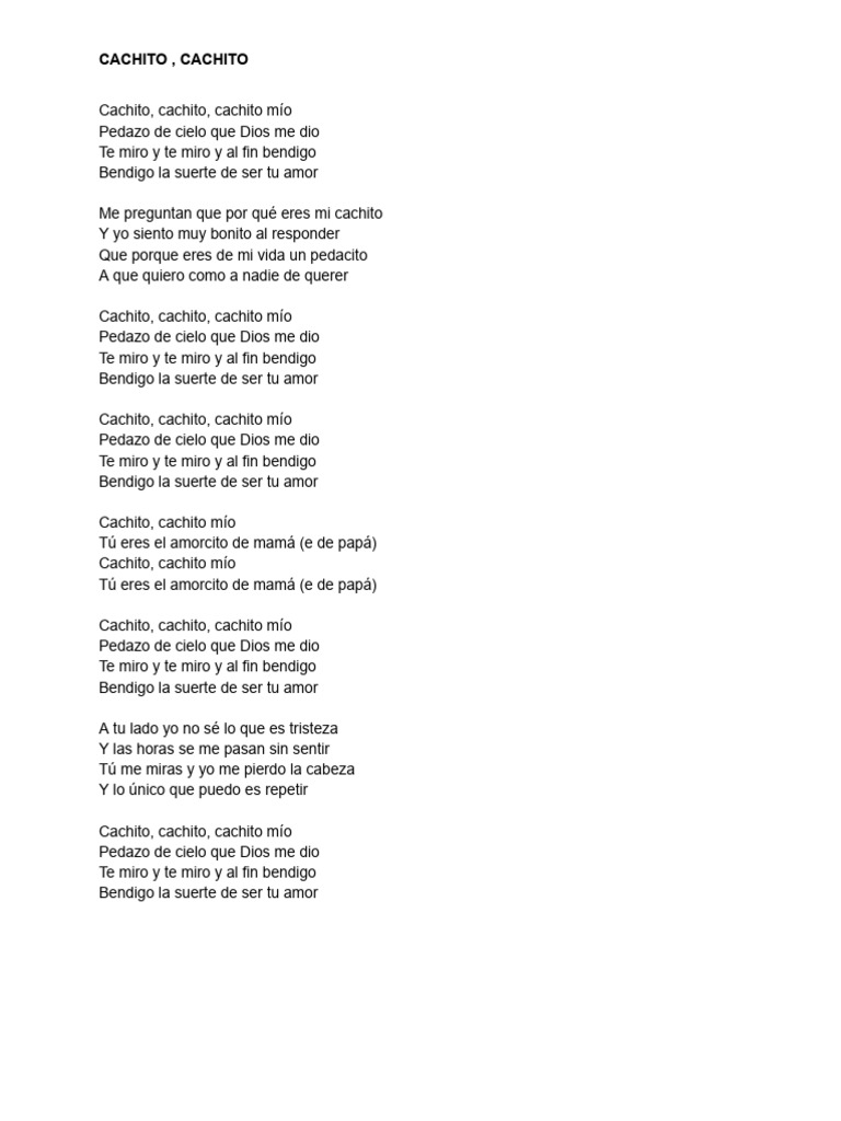 Cachito, Cachito | PDF