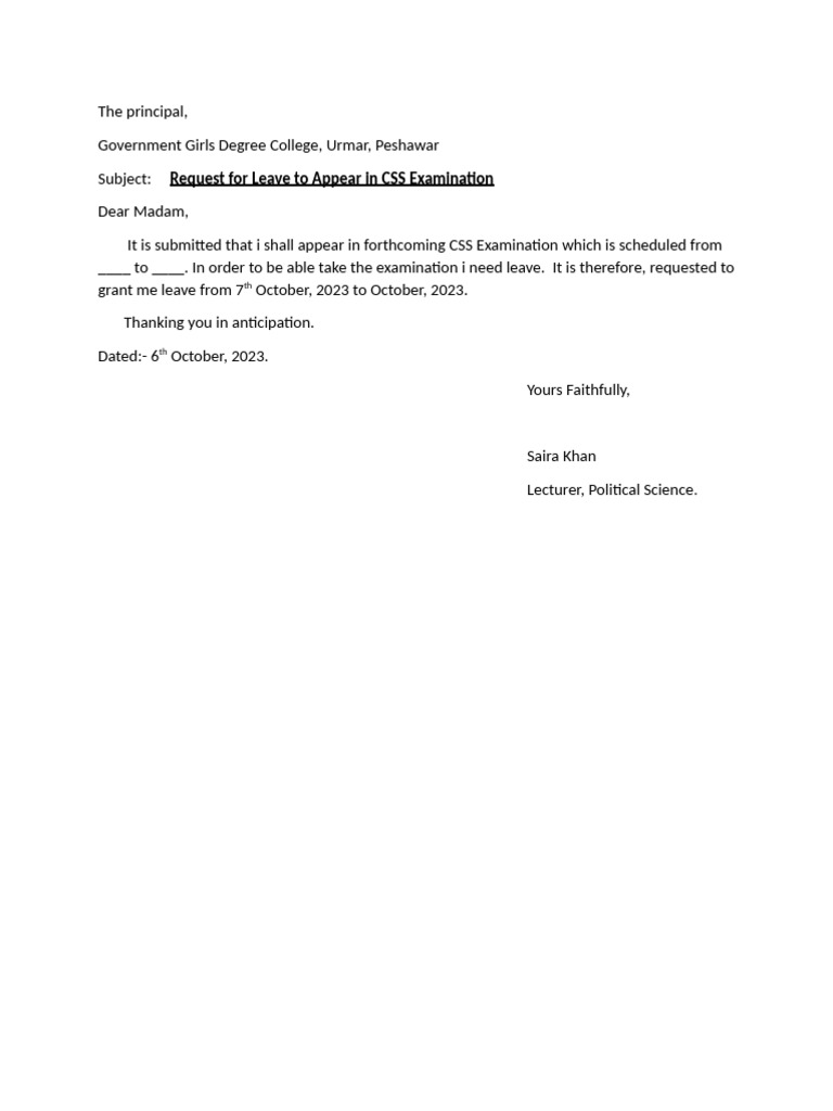 Saira Letter | PDF