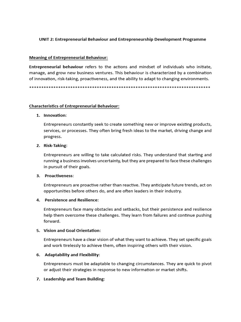 Sem 3rd Md-Ed Unit 2 Notes | PDF | Entrepreneurship | Self Actualization