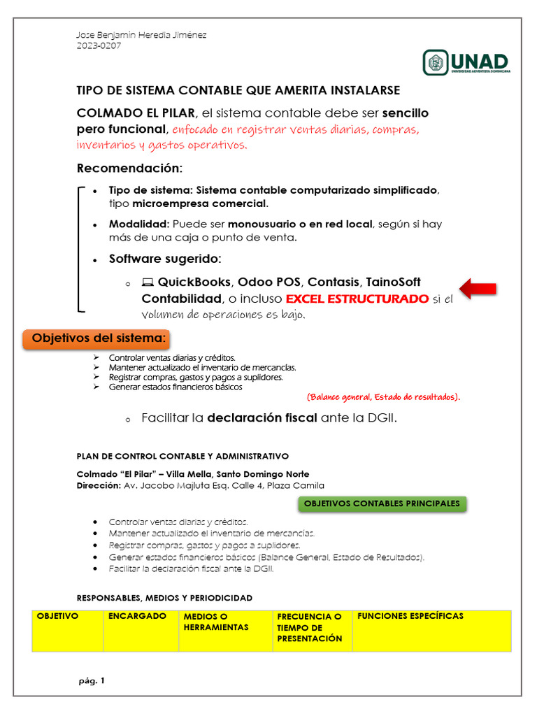 TIPO DE SISTEMA CONTABLE Jose B. Heredia | PDF | Contabilidad | Libros ...