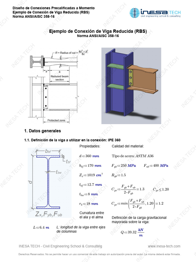 Conexiones Precalificadas RBS ANSI/AISC 358-16 | PDF | Ingeniería ...