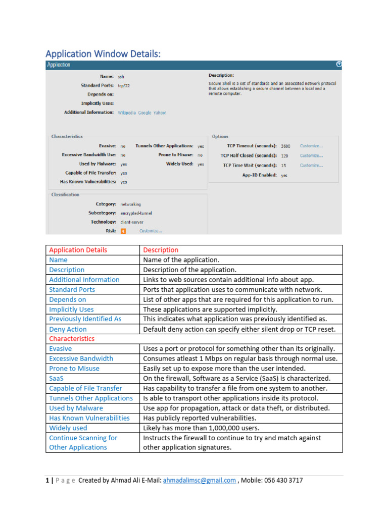 Application Window Overview and Details | PDF