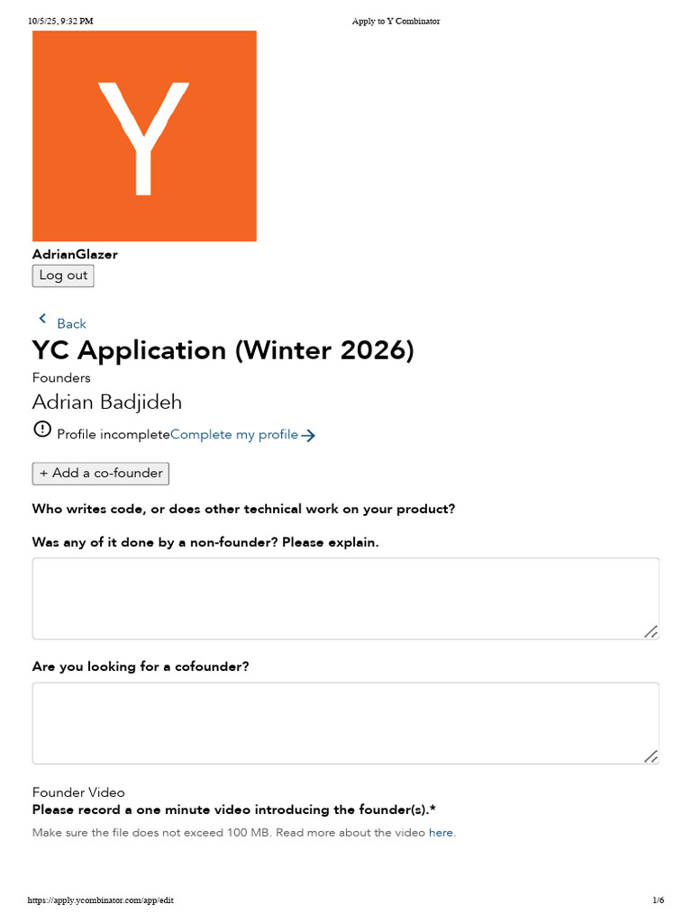 YC Winter 2026 Application Guide | PDF | Computing | Cyberspace