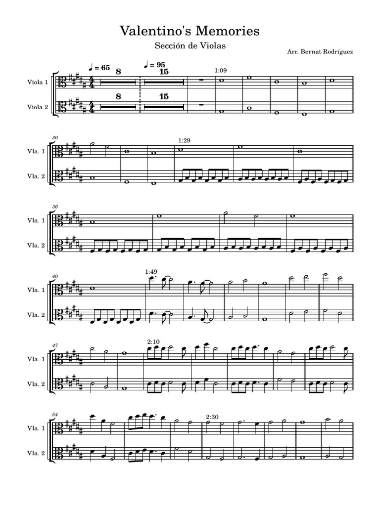 ARREGLO 2 VIOLAS Most Emotional Piano and Violin Music Valentino's ...