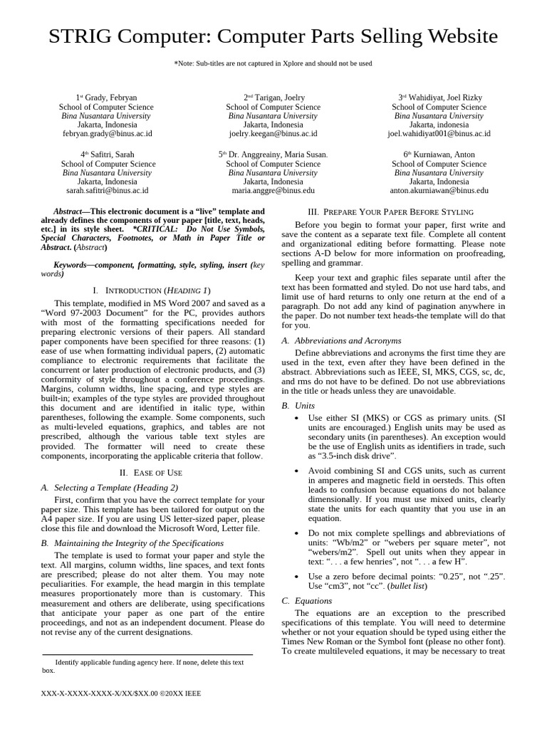 STRIG Computer Parts Sales Guide | PDF | International System Of Units ...