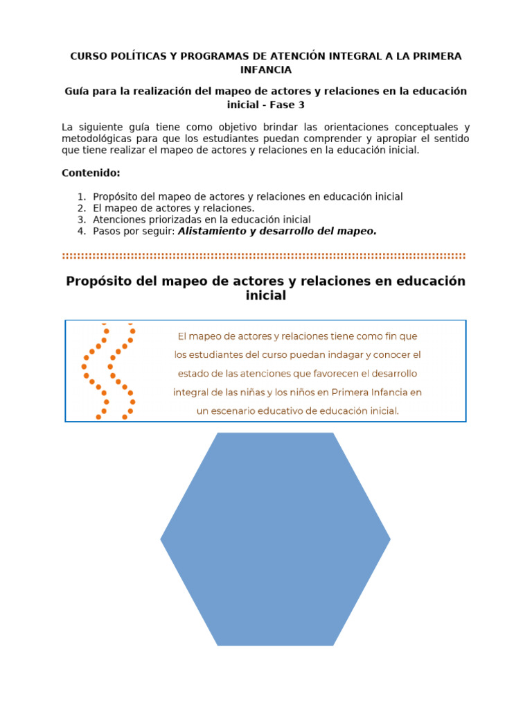 Mapeo de Actores en Educación Inicial | PDF | Educación de la primera ...