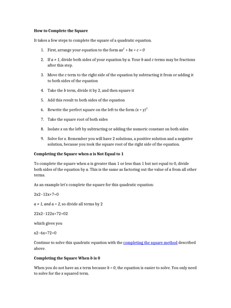 How To Solve A QUADRATIC Equation | PDF