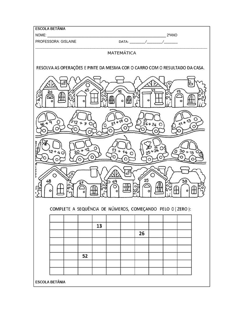 Atividades de Matemática e Português 2º Ano | PDF