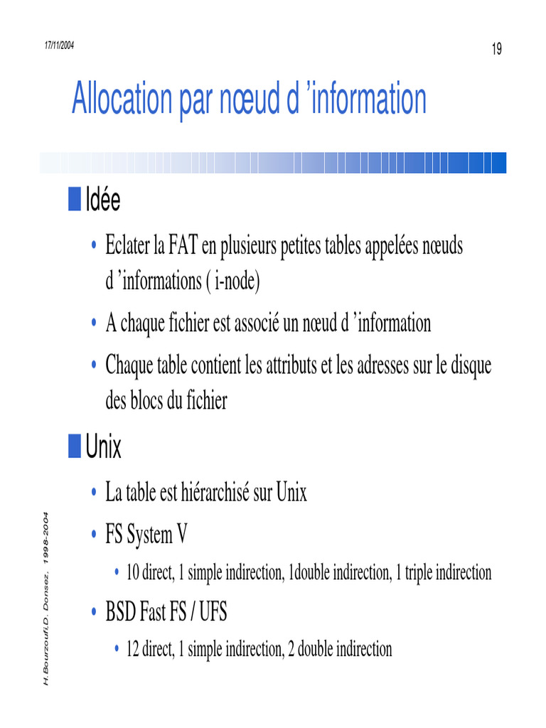 Allocation par nœud d'information en Unix | PDF | Fichier informatique ...