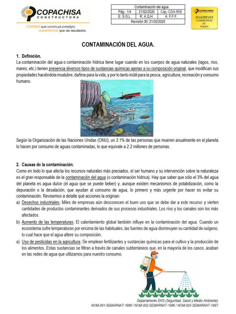 Causas y Consecuencias de la Contaminación del Agua | PDF | Agua | La ...