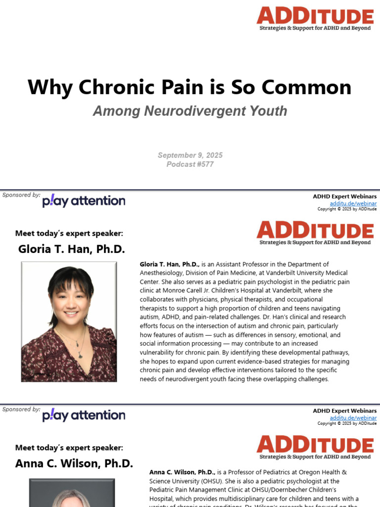 Chronic Pain in Neurodivergent Youth | PDF | Pain | Peripheral Neuropathy