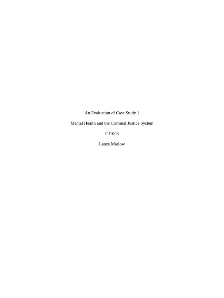 Mental Health in Criminal Justice System | PDF | Bipolar Disorder | Crimes
