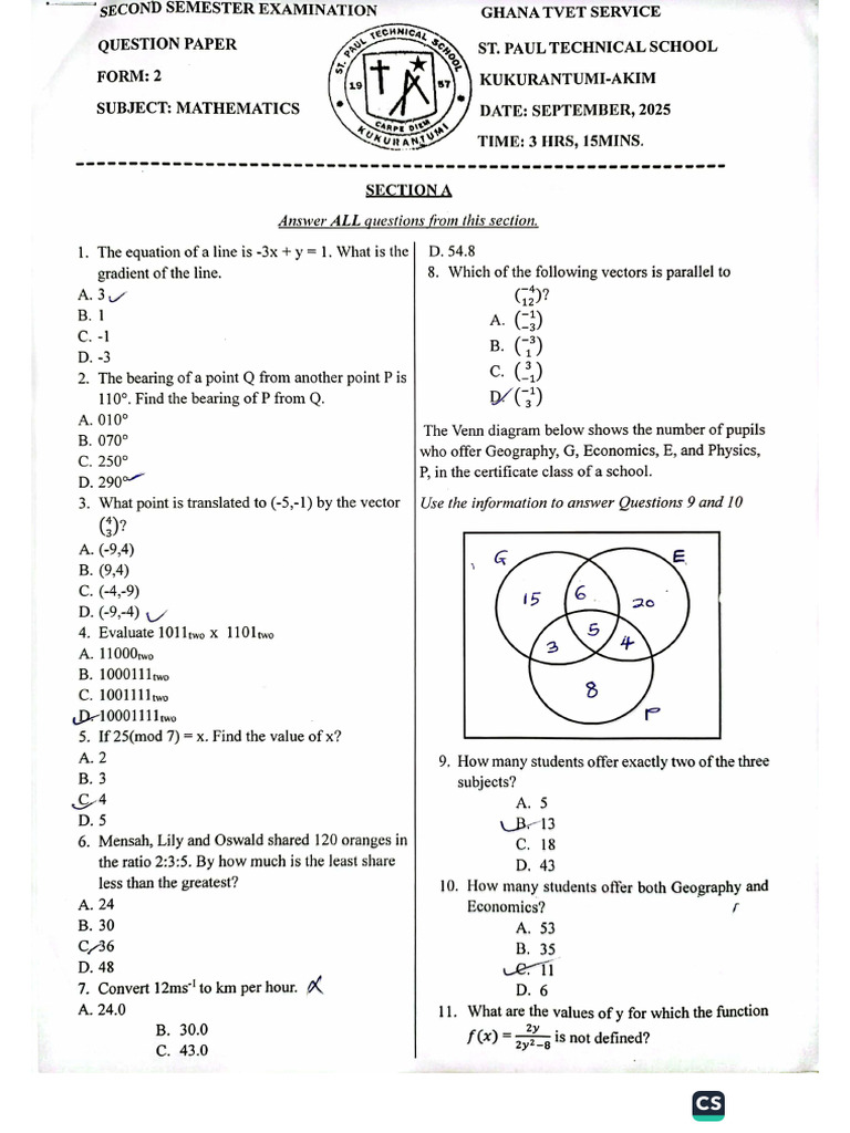 Form Two Maths | PDF