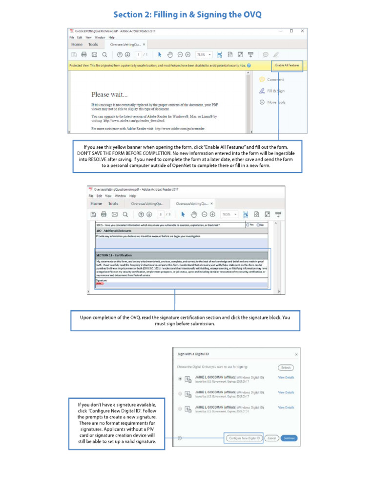 03. Filling in & Signing the OVQ | PDF