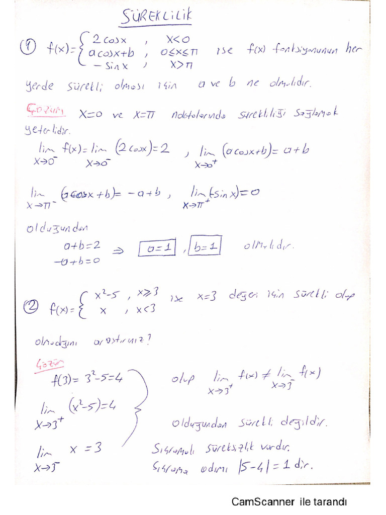 03 - Sürekilik Sorular - 1 - (6 Adet Çözümlü) | PDF