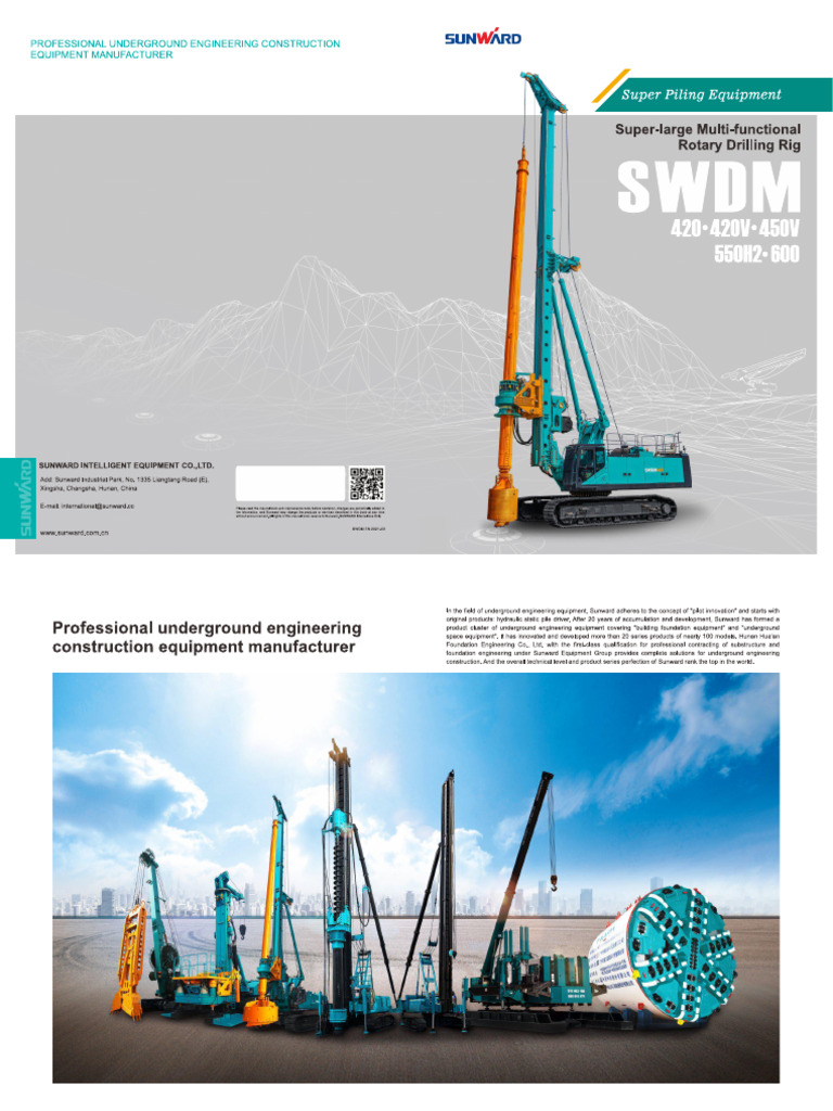 Rotary Drilling Rig 420 450 550 600 | PDF