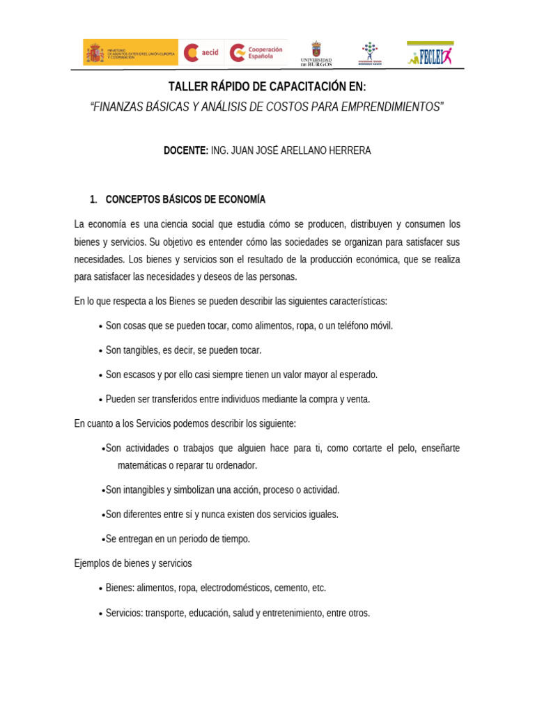 Finanzas y Análisis de Costos para Emprendedores | PDF | Inversiones ...