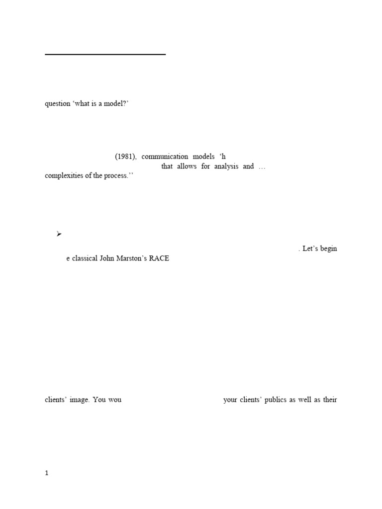 Public Relations Models Explained | PDF | Communication | Evaluation