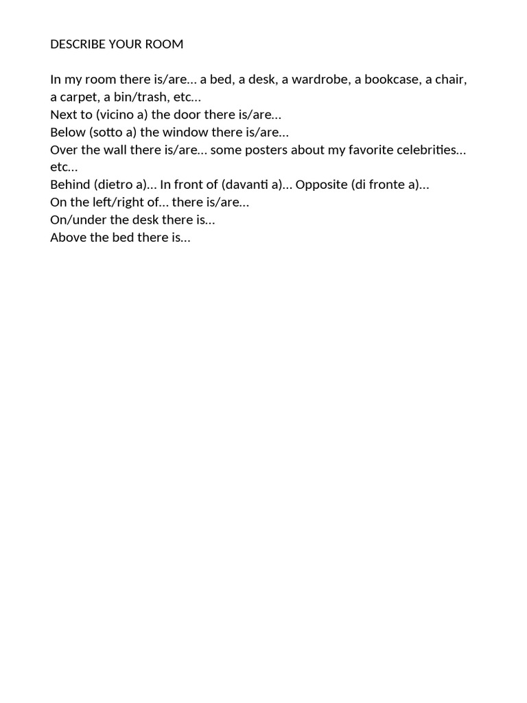 Room Description Guide | PDF