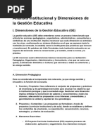 Dimensiones de la Gestión Educativa | PDF | Escuelas | Política educativa