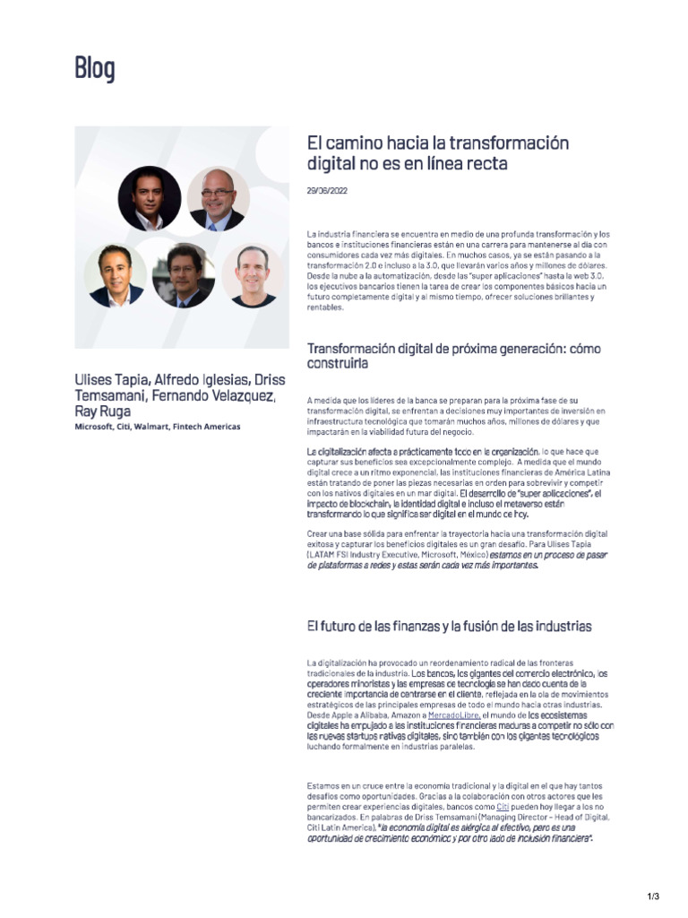 PAPER El Camino Hacia La Transformación Digital No Es El Línea Recta | PDF