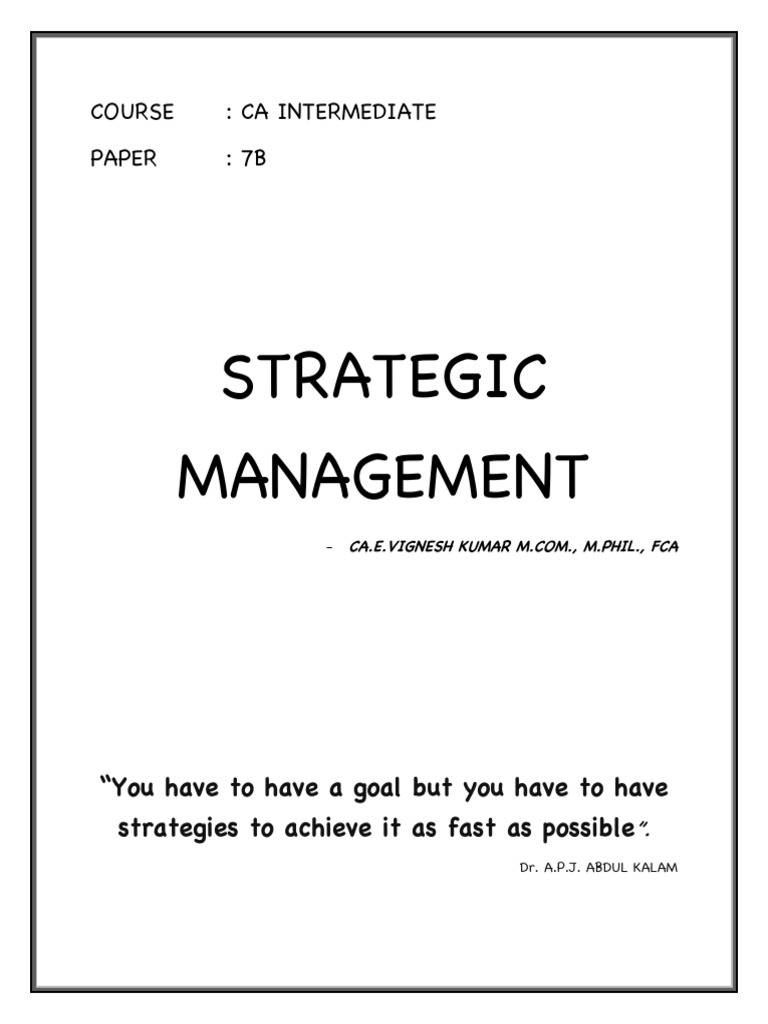 SM - All Chapter Notes | PDF | Strategic Management | Competitive Advantage