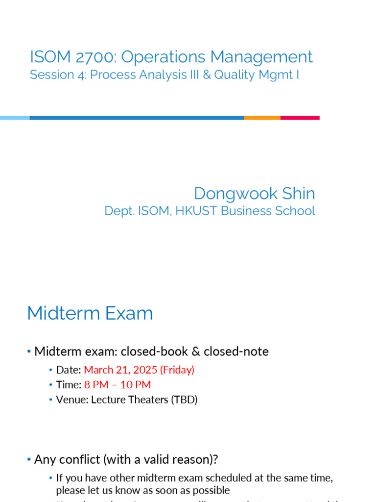 Operations Management Midterm Exam Guide | PDF | Production And ...