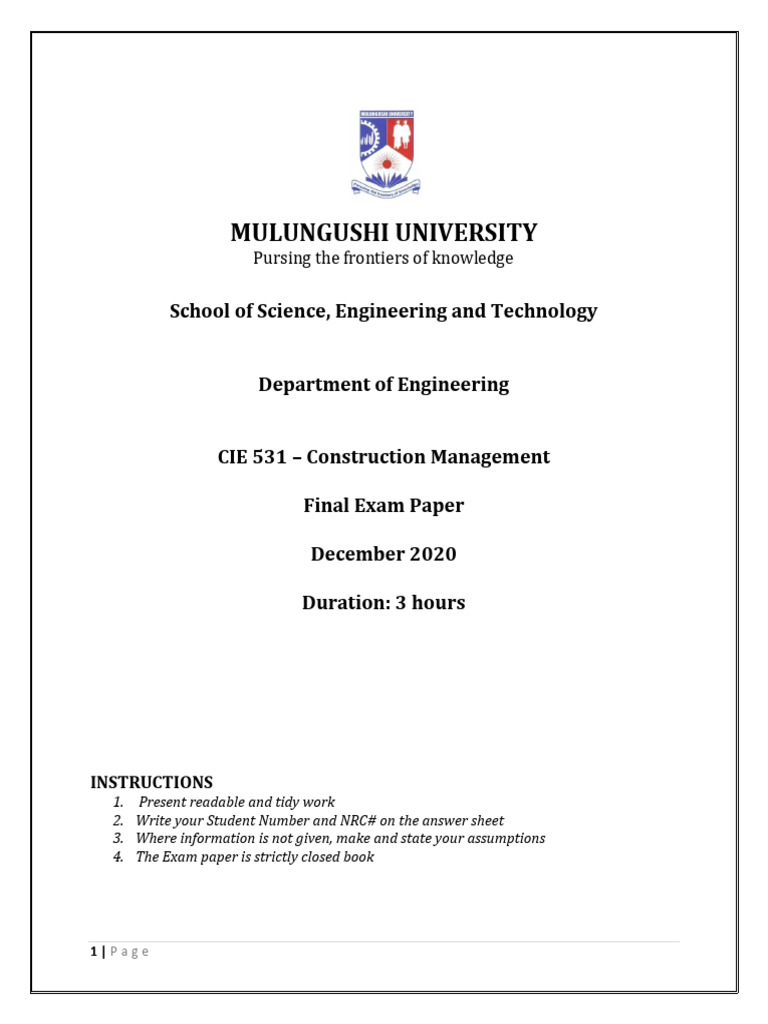 Exam Cie 531 | PDF | Specification (Technical Standard) | Business