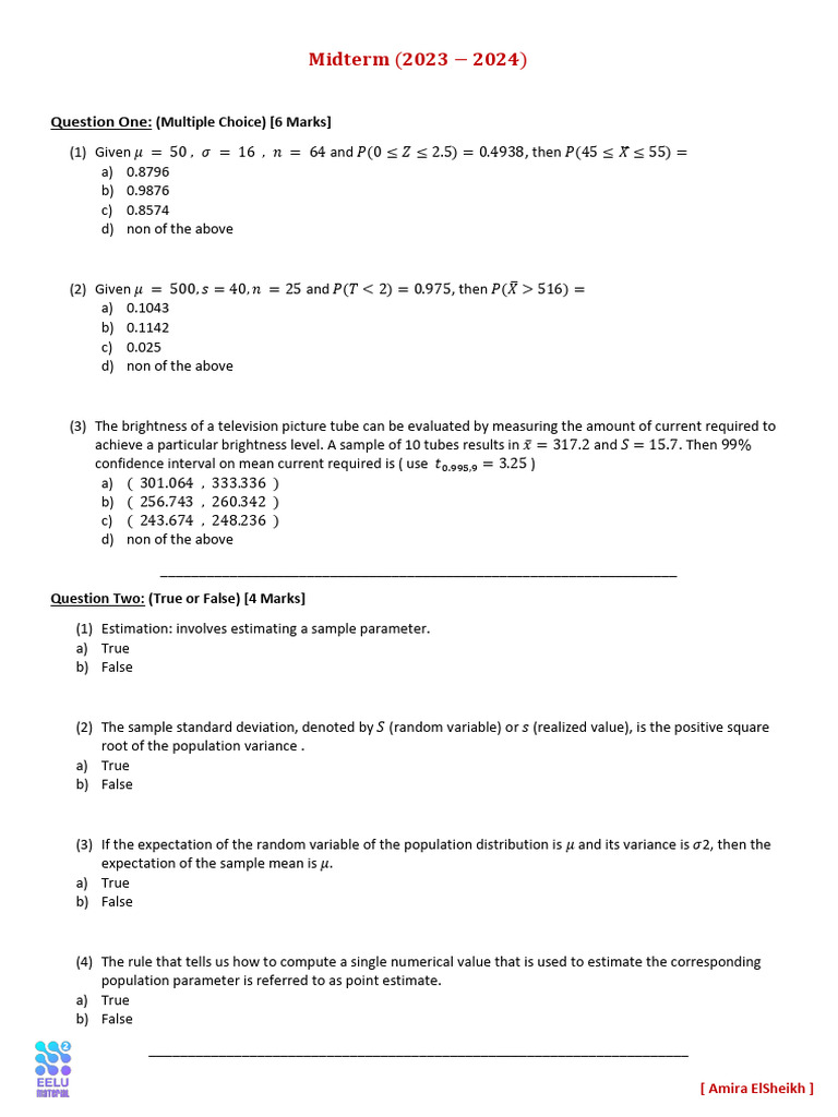 Prob Mid&Quizzes | PDF | Probability Distribution | Probability Density ...