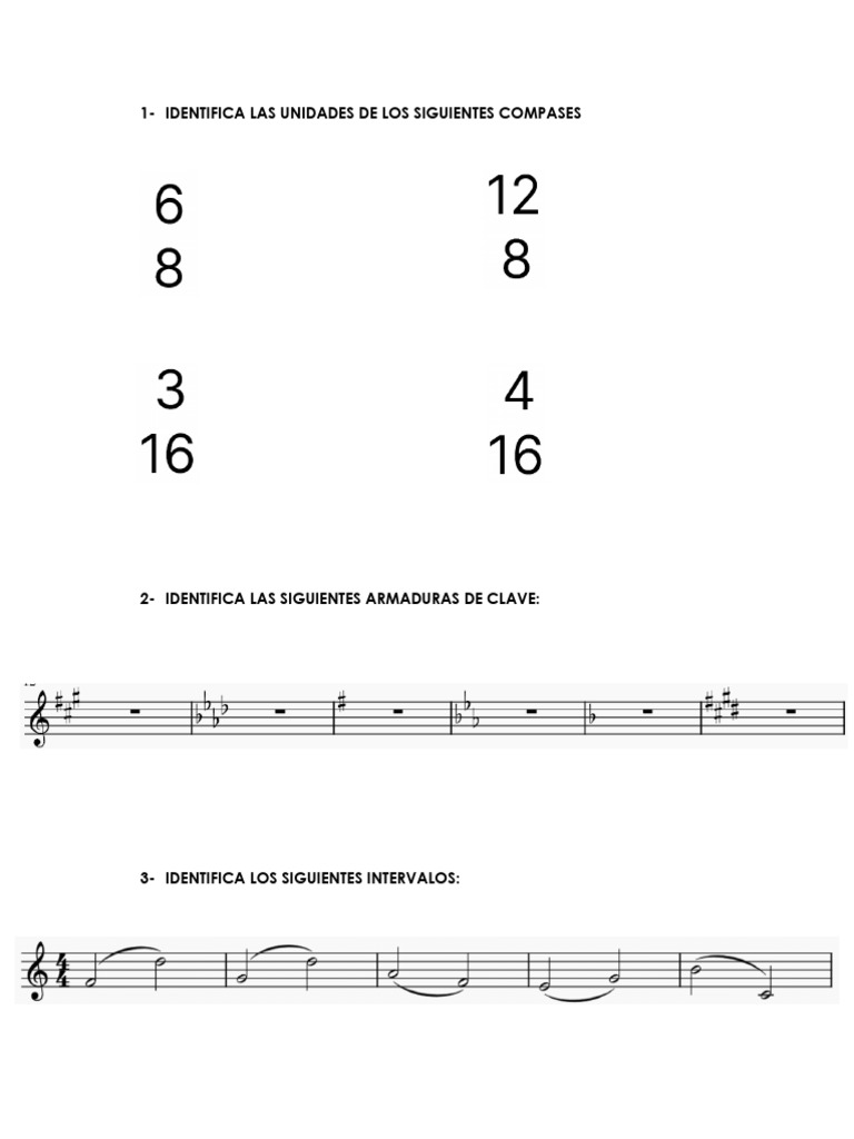 Music Theory Examn Template (LVL 1) | PDF