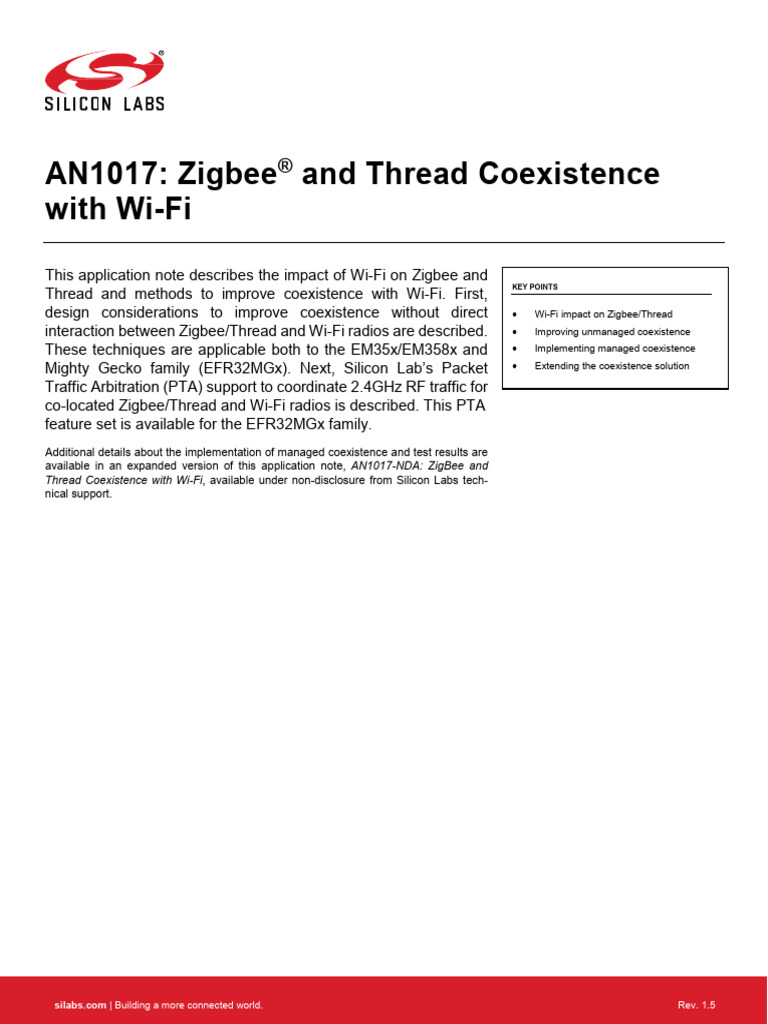 Zigbee and Thread Wi-Fi Coexistence Guide | PDF | Wi Fi | Ieee 802.11