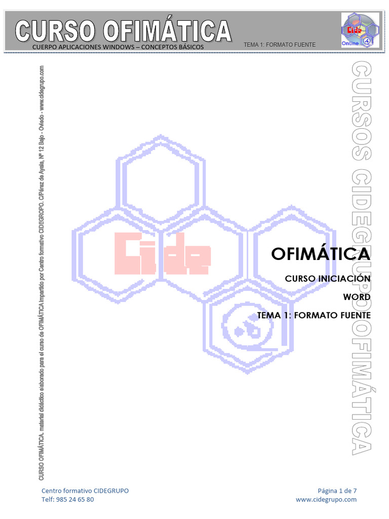 Curso Ofimatica Básico - Word - Tema 1 | PDF | Microsoft Windows