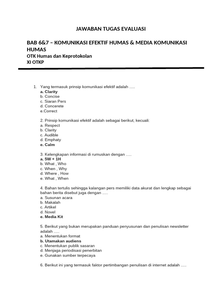 Prinsip dan Media Komunikasi Humas | PDF