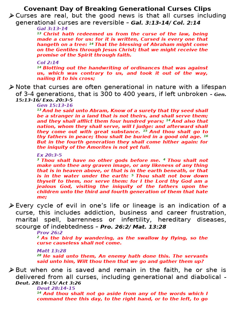 Breaking Generational Curses Today | PDF | Abraham | Religious Belief ...