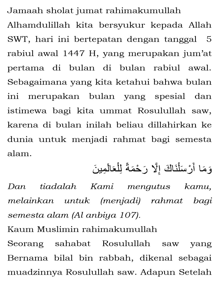 Bilal bin Rabah dan Rindu pada Rasulullah | PDF
