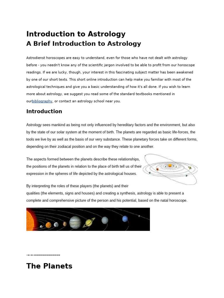 Introduction to Astrology Basics | PDF | Astrological Sign | Horoscope