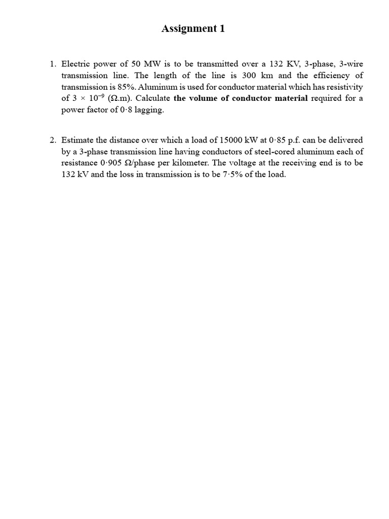 Transmission Line Power Calculations | PDF