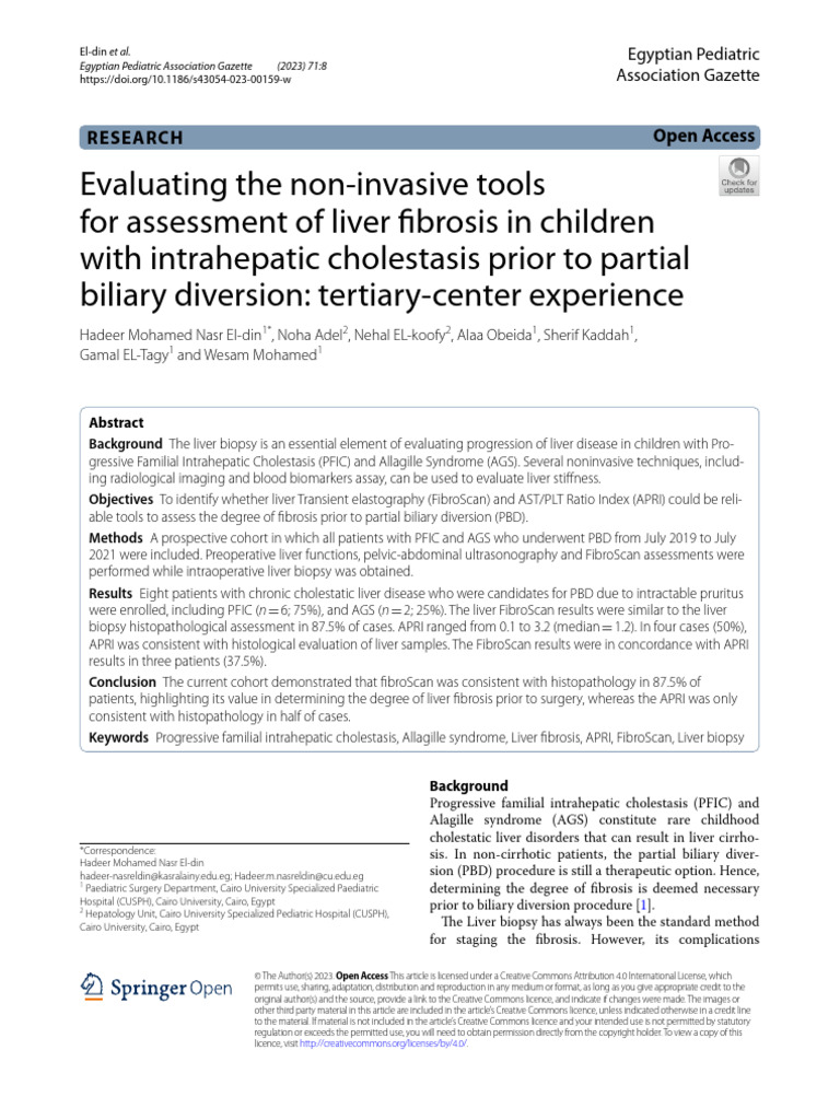 Evaluating The Non Invasive Tools For Assessment of Liver Fibrosis in ...