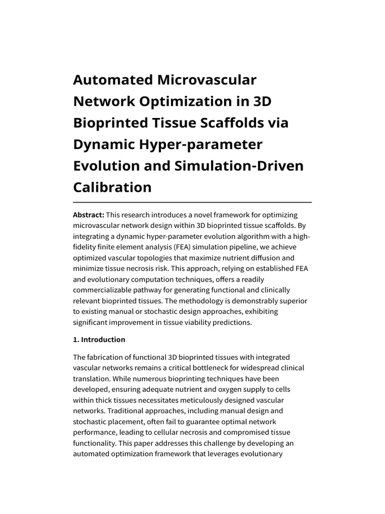 Optimizing Microvascular Networks in 3D Tissues | PDF | Finite Element ...