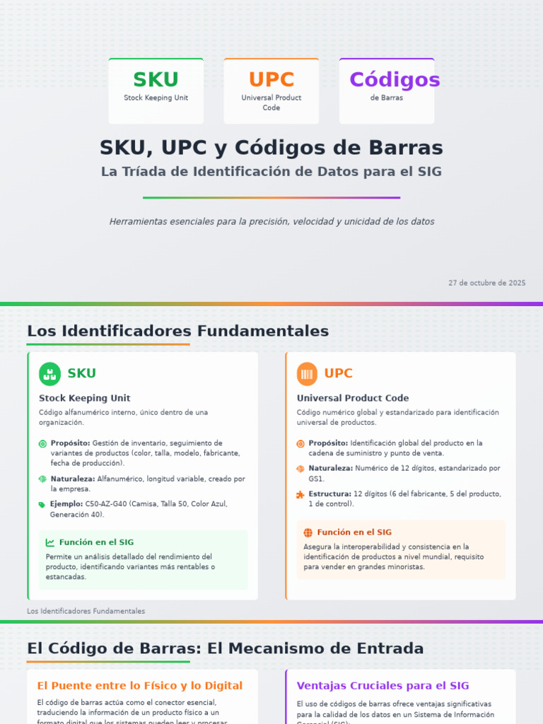SKU, UPC y Códigos de Barras en SIG | PDF | Código Universal de ...