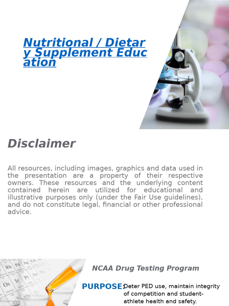 NCAA Nutritional Supplement Guidelines | PDF | Drug Test | Dietary ...