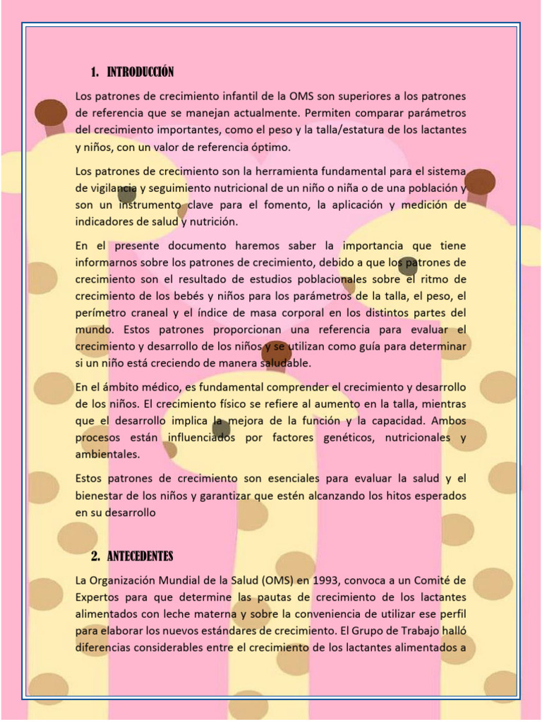 Patrones de Crecimiento Infantil OMS | PDF | Amamantamiento | Dieta