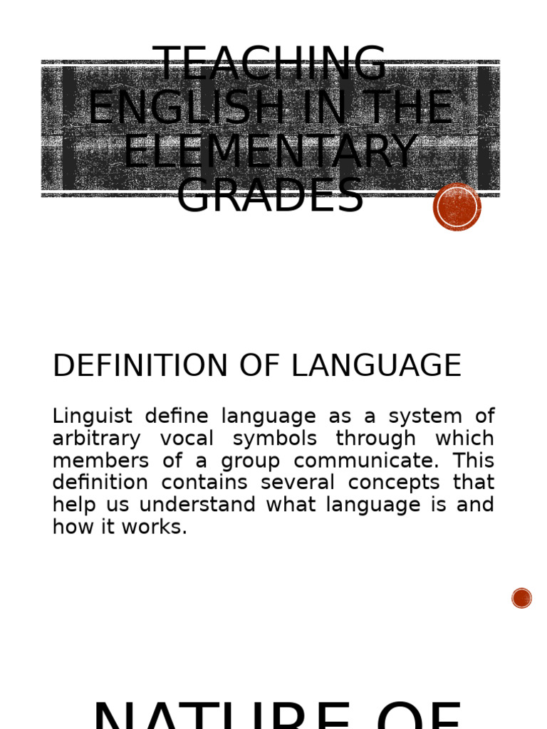Teaching English in Elementary Grades | PDF | Communication | Word