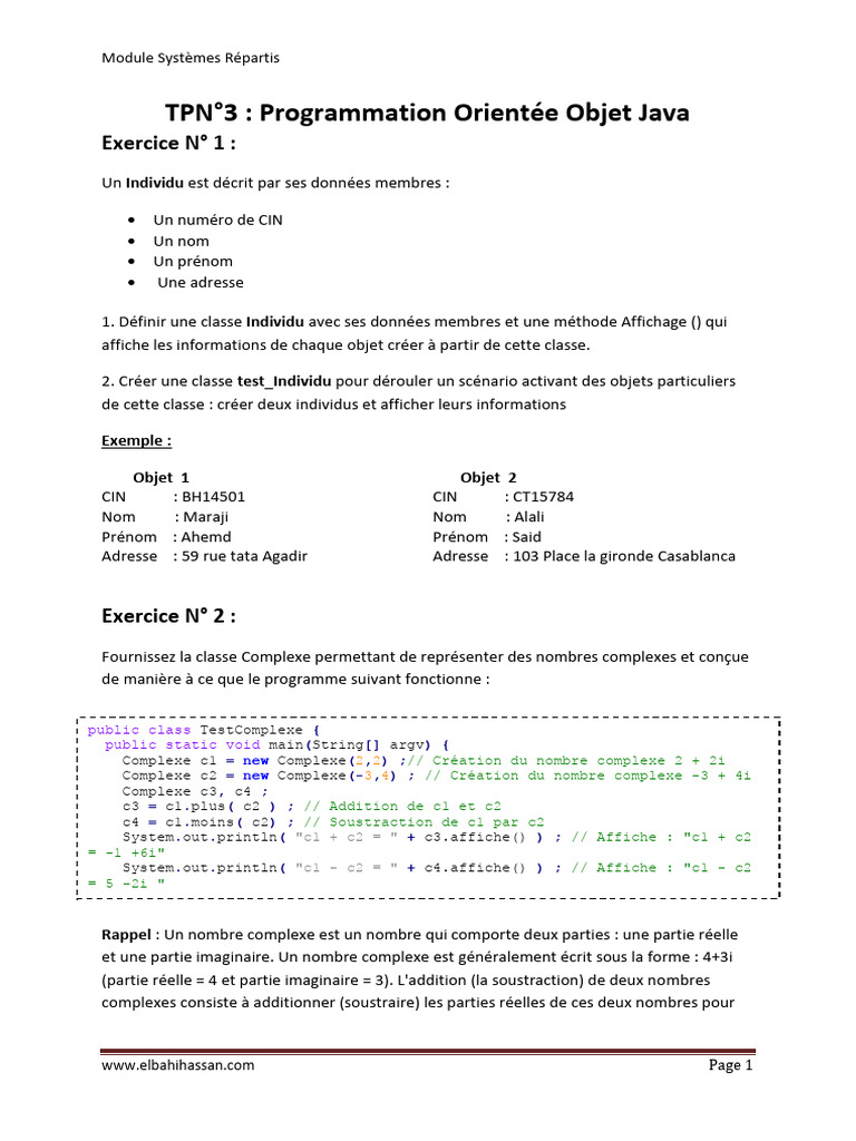 Programmation Orientée Objet en Java | PDF | Programmation informatique ...