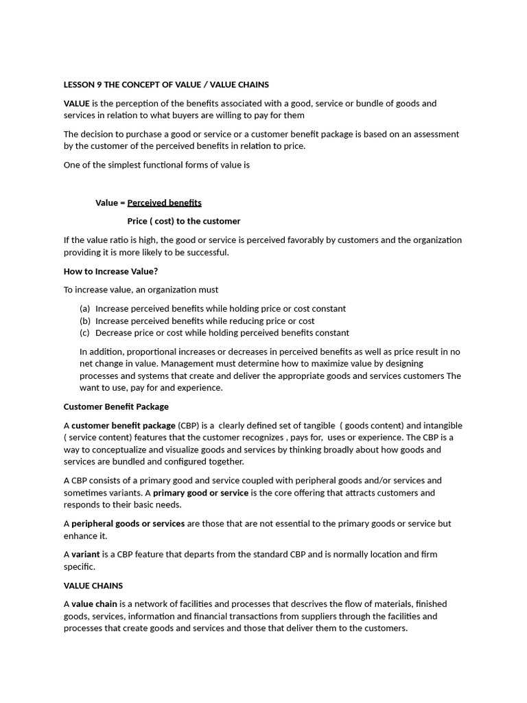 Understanding Value and Value Chains | PDF | Supply Chain | Prices